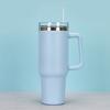 1 Set 1200ml Coffee Cup with Handle 304 Stainless Steel Straw Cup Car Insulated Tumbler
