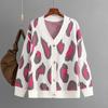 Leopard Jacquard Cardigan Autumn and Winter Women's Fashion Knit Jacket Loose Sweater