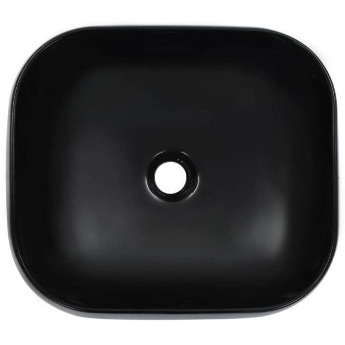 Lavabo Rectangulaire en Céramique Noir - VIDAXL - 44,5 x 39,5 x 14,5 cm - A poser - Peut servir d'ornement