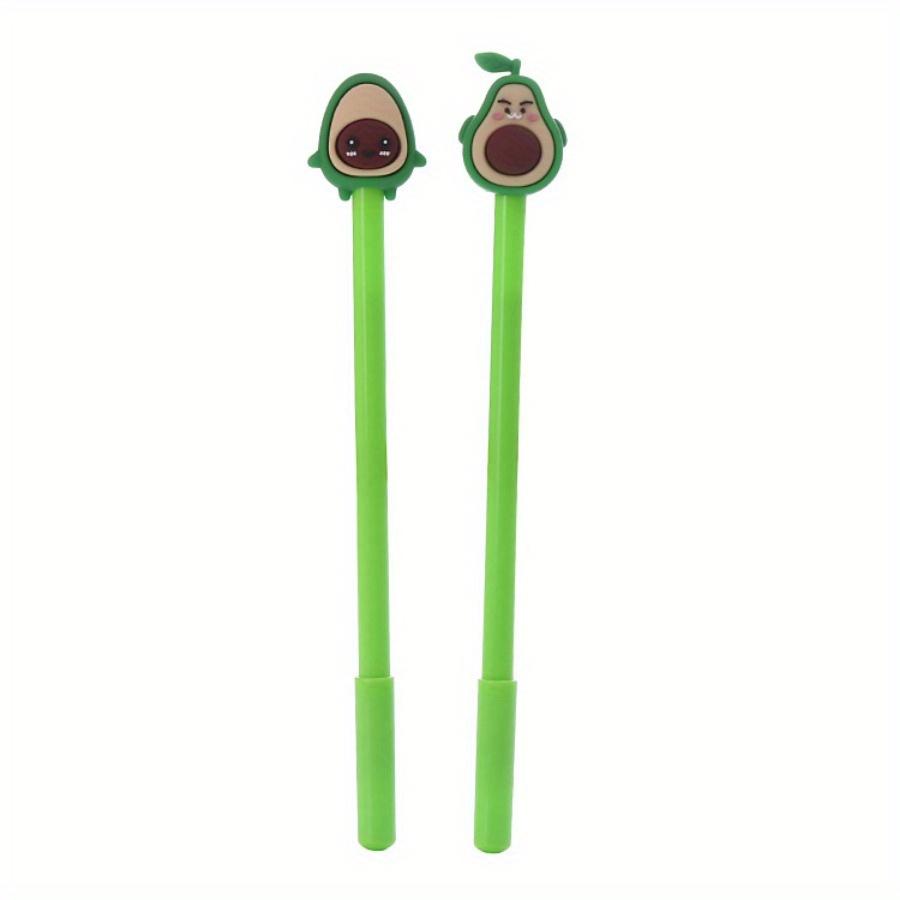 10pcs 0.5mm Creative Avocado Shaped Gel Pen Cute Pen Cartoon Stationery Office Supplies Water-based Signature Pen