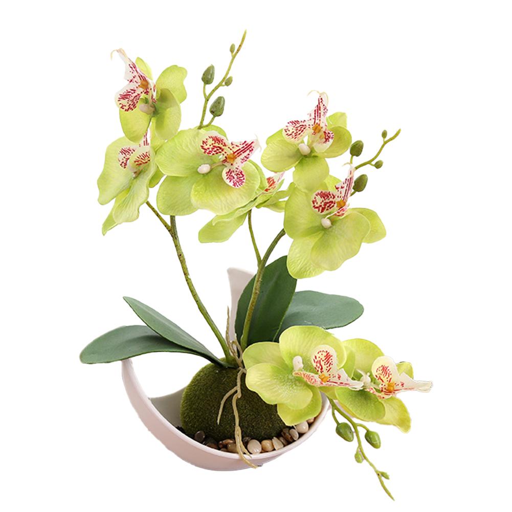 1Pcs Butterfly Orchid Bonsai Simulation Flower Artificial Butterfly Orchid Potted Plant Table Ornament Home Wedding Decoration