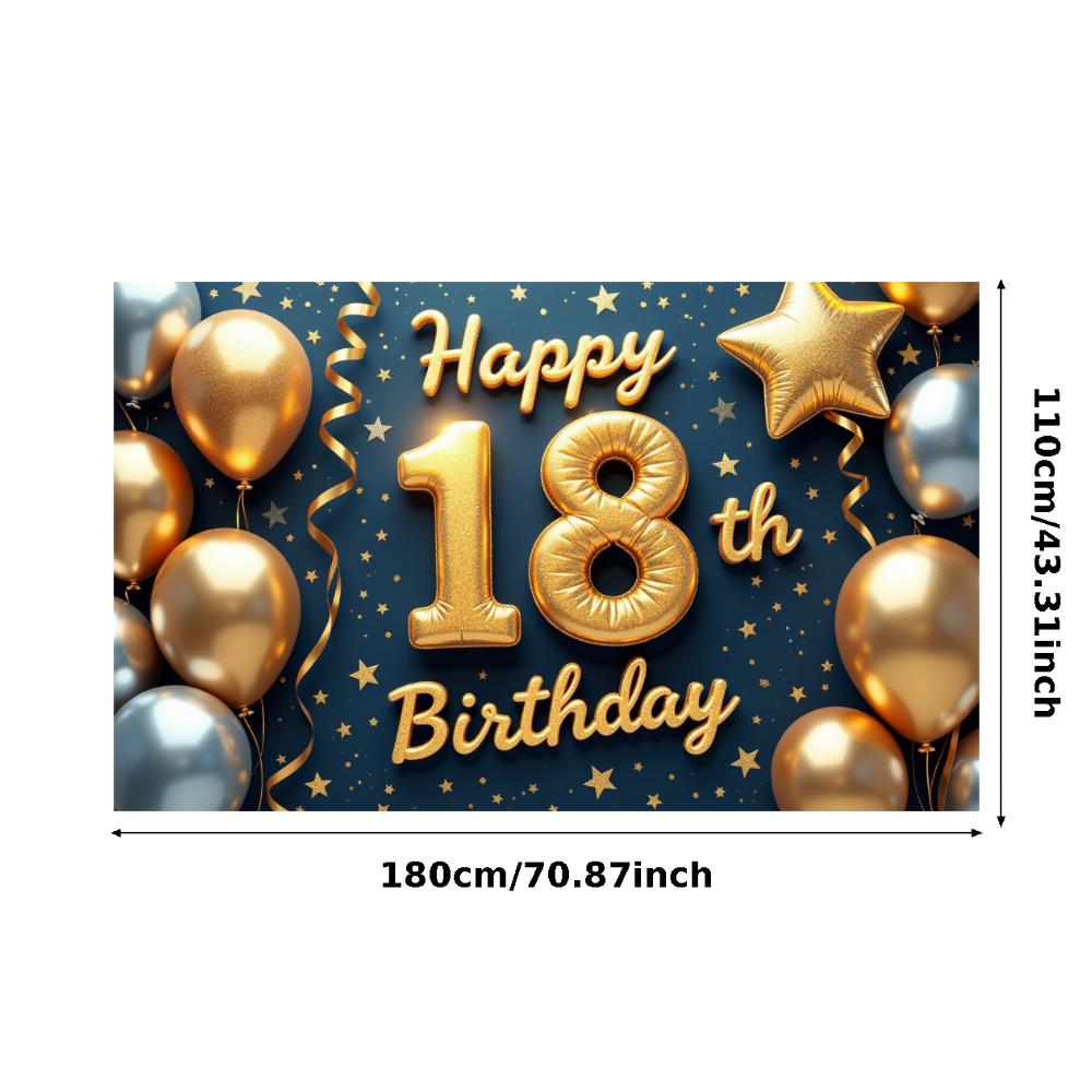Gold Party Photo Backdrop 180x110 cm 143