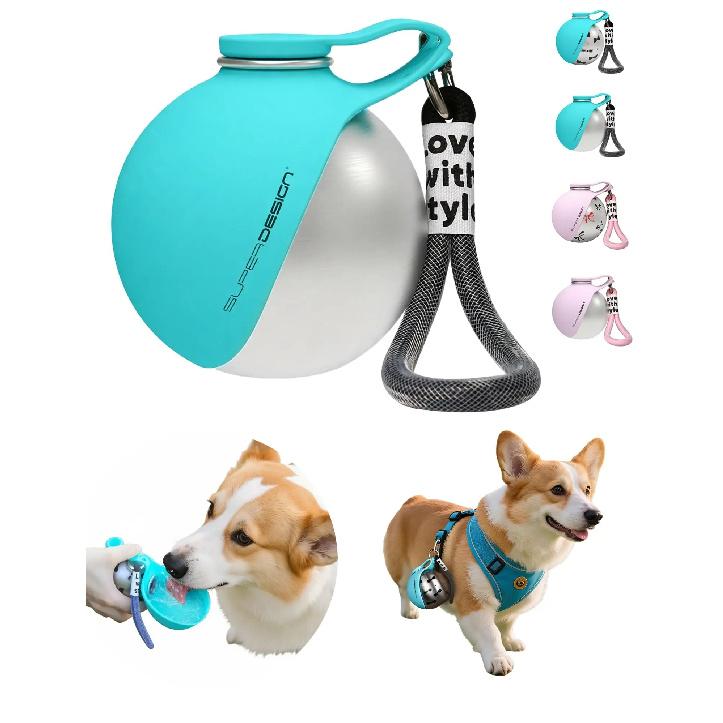 Stainless Steel Pet Water Drinking Bottles Folding Portable Dog Water Cup with Compact Leak Proof for Outdoor Walking Hiking