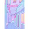 Classic Abstract Aesthetics Wall Art 80s Neon City Street Steam Wave HD Oil On Canvas Posters And Prints Home Bedroom Decor Gift