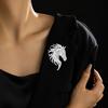 Brooch Pin Retro Style Horse Head Design Anti-oxidation Anti-rust Brooch Sweaters Hats Bags Fashion Accessory