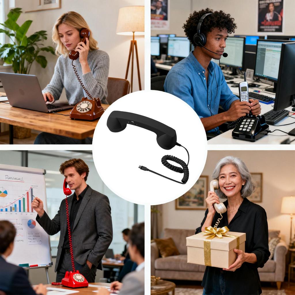 Ретро телефонная трубка Type-C Ретро Классическая Удобная Домашняя утварь Старая телефонная трубка для Офисов Путешествий Кухни Прикроватная