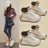 Winter High-top Velvet Dad Shoes New Ins Female Students Heightening Casual Shoes To Keep Warm XFK