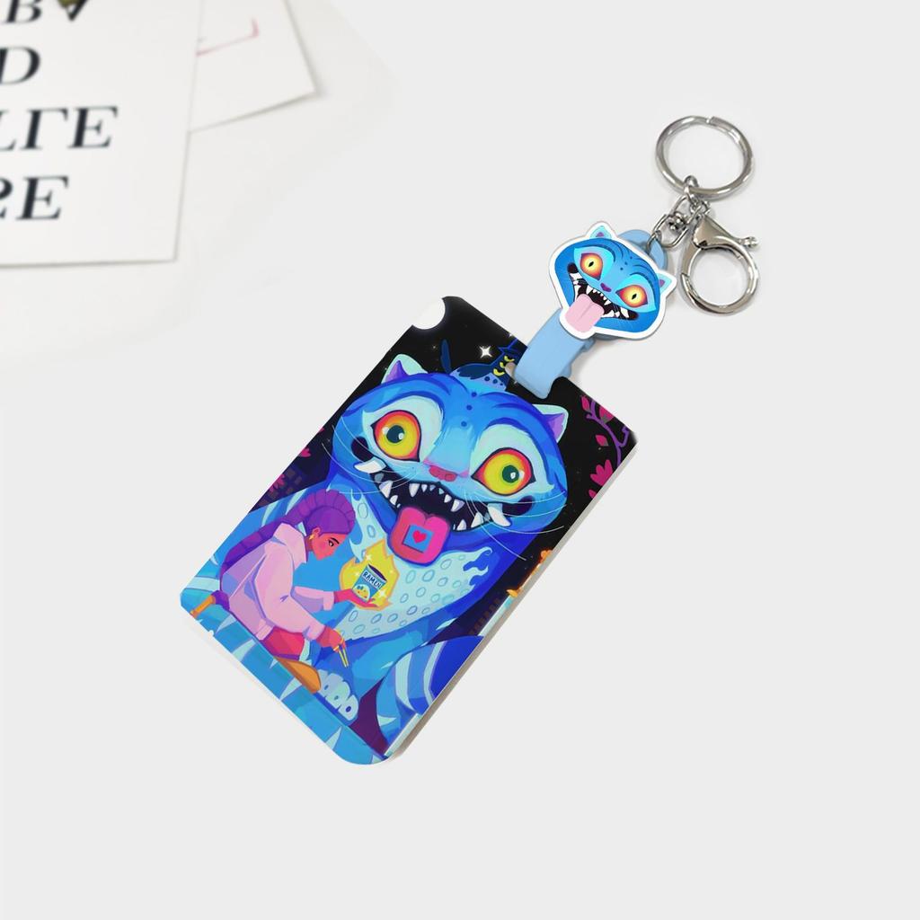 Fashion Hard Shell Card Cover Kpop Demon Hunter Cartoon  Student Stationery Hanging Rope Bus ID Card Holder