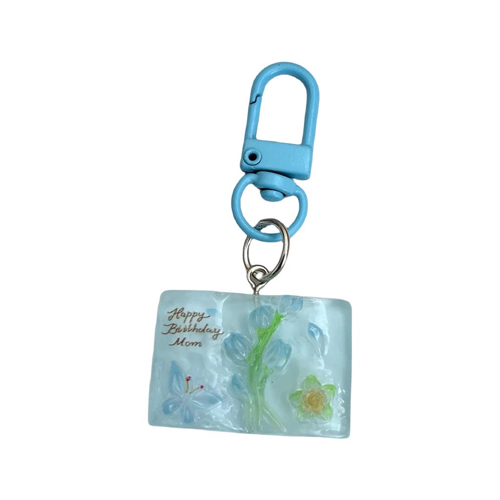 Cartoon Butterfly Flower Book Pendant Keychain Cute Resin Charm For Keys Bags Gift Decorative Accessory