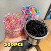 300 Pcs Colorful Girls Small Disposable Elastic Rubber Band No-Slips Scrunchies Head Rope Kid Hair Accessories Hair Ties