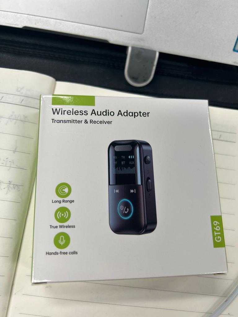 GT69 Wireless BT Audio Receiver + Transmitter 2 in 1 Audio Adapter Support TF Card Playback Support 3.5mm Audio HD