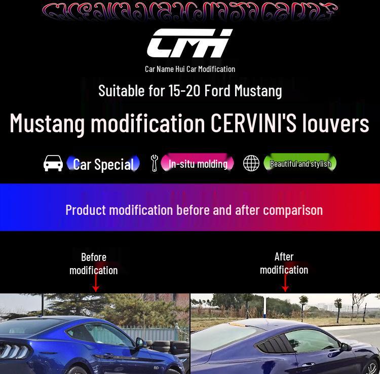 15-20 Ford Mustang CERVINI'S Side Window Louvers