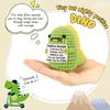 A Top Quality Mini Positive Dinosaur Knitted Crochet Doll Funny Cute Home Decoration Toy Card for Women Men Friends Birthday