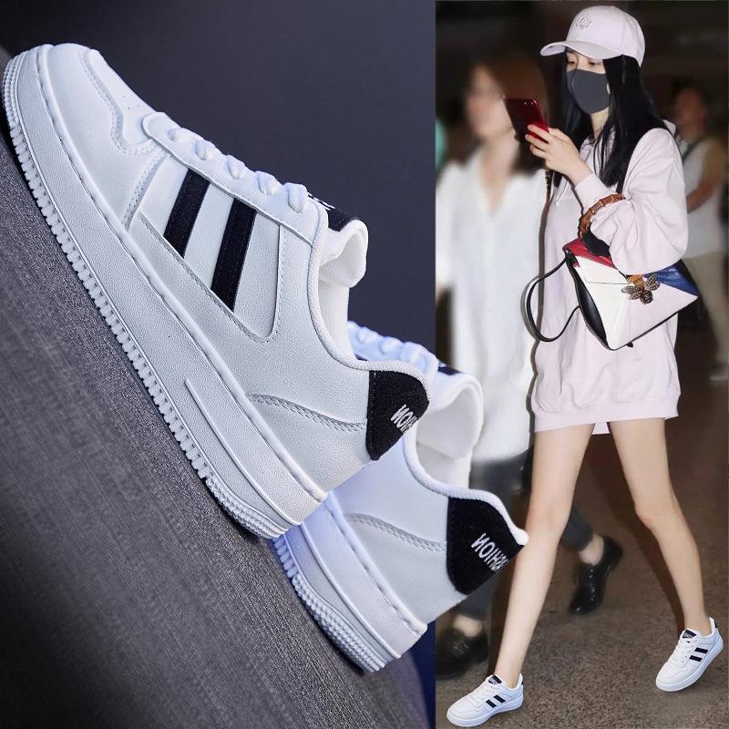 Женские кроссовки для бега из искусственной кожи, белые модные кроссовки 2024 года, женская спортивная обувь для активного отдыха, дышащая обувь для скейтборда