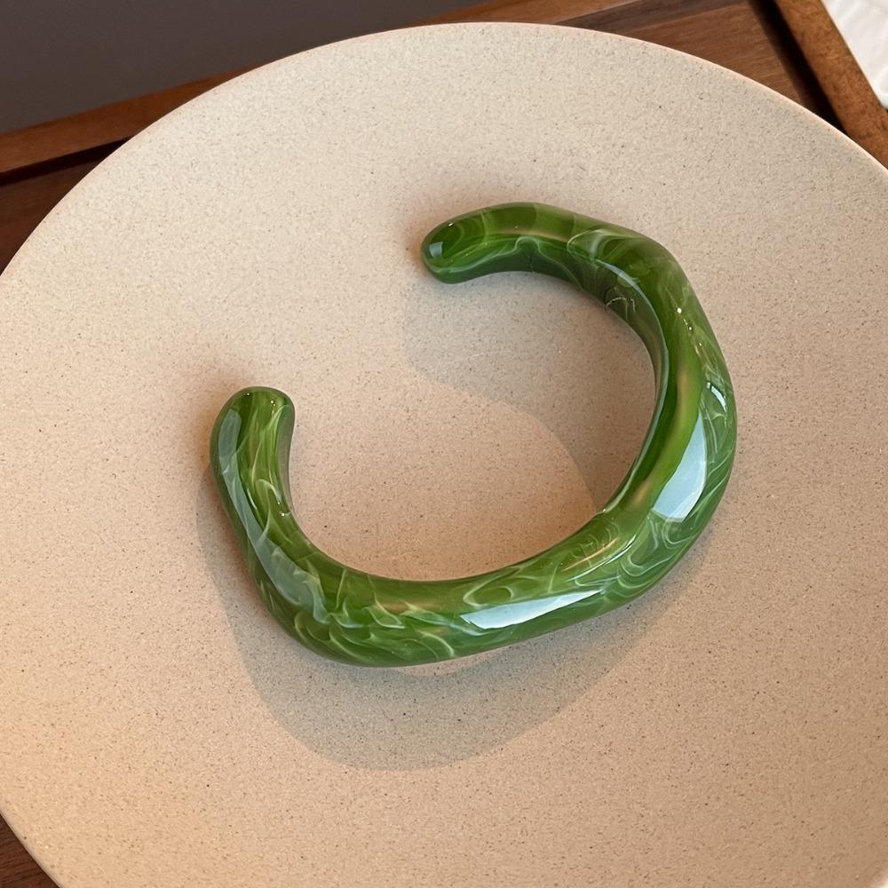 Браслеты с неровными манжетами Акриловый текстурный браслет Простой геометрический открытый браслет Женские украшения