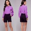 New Women's European & American Style Chiffon Blouse – Sexy Stand Collar, Tie Knot, Long Sleeve