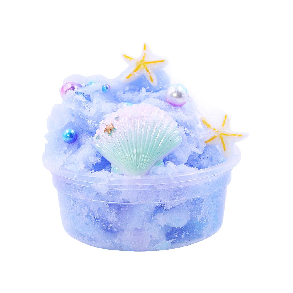 Слизь из шелковой грязи Ocean Shell, двухцветная грязь «Тысяча шелка», аксессуары с ракушками и жемчугом, средство для выхода от скуки