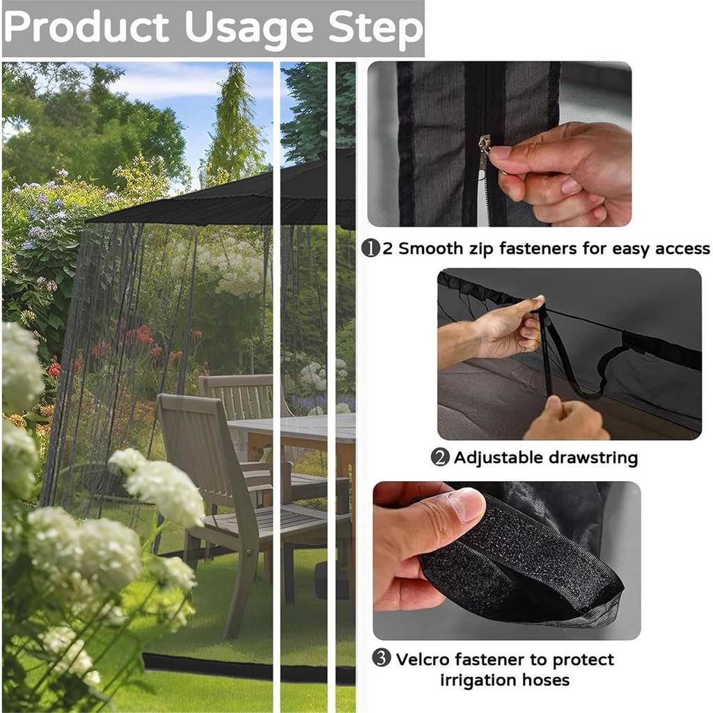 Уличный садовый зонт, стол, экран, зонт, москитная сетка, наружная москитная сетка для беседки, патио, стола, сетка от насекомых