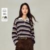 Женский полосатый вязаный топ с воротником поло INMAN