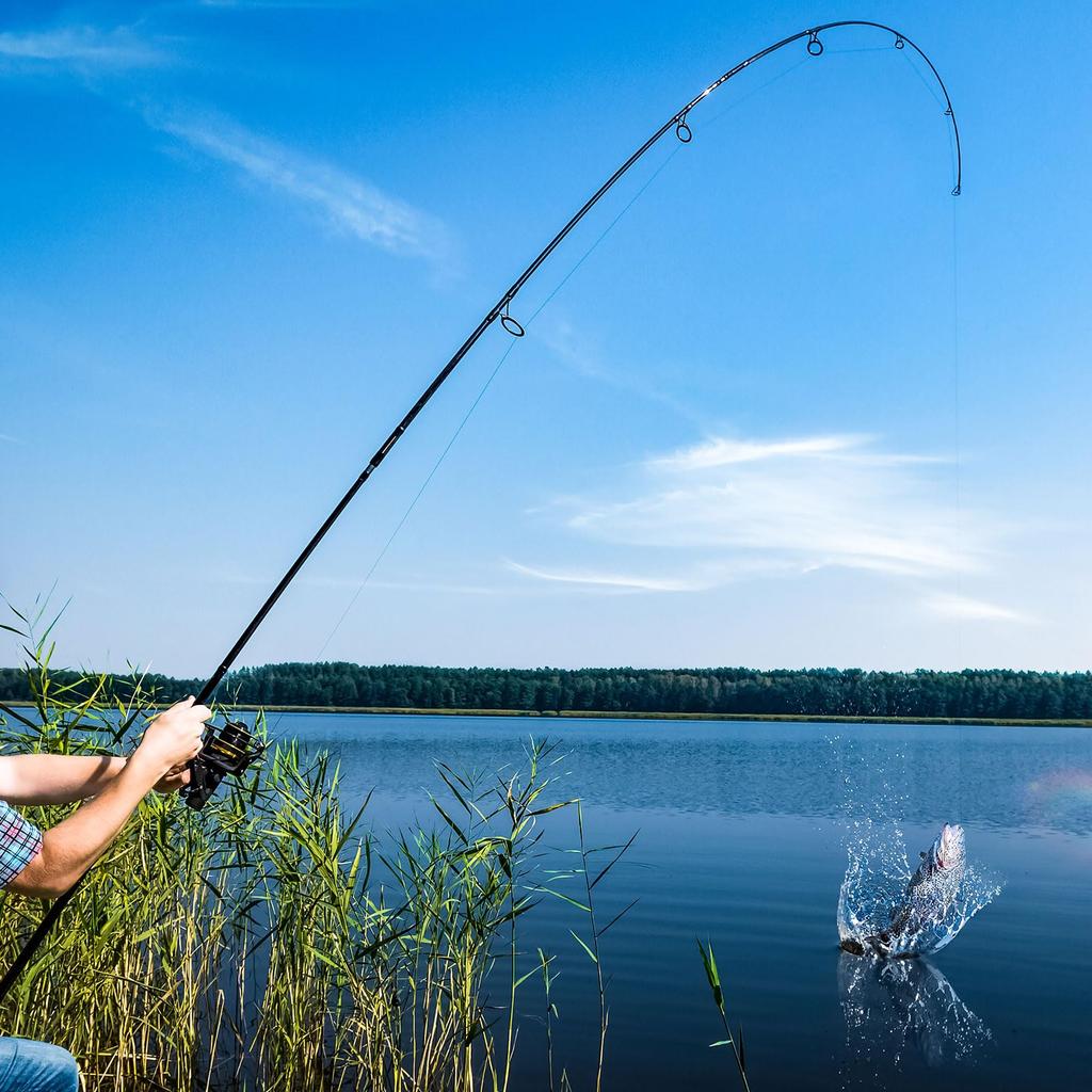 PATIKIL Fishing Reel Power Metal Baitcasting Reel Handle Rocker Replacement with EVA Knob Metal Frame for Rocker Arm Black Handle, Nut, Accessories,