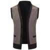 Cozy Up Mens Sleeveless Sweater Vest V Neck Button Down Cardigan Sweaters Knitted Argyle Vest with Pocket