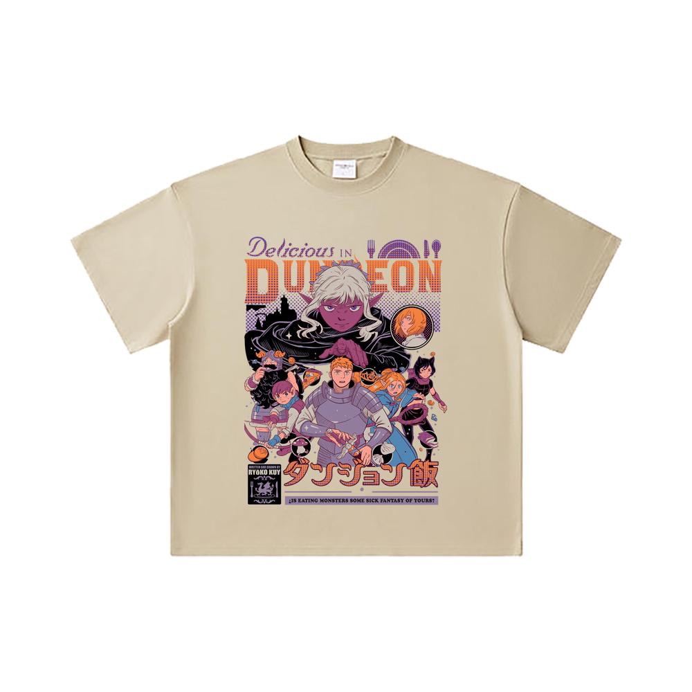 260 GSM Double Yarn 32 Count 100% Cotton Delicious in Dungeon V2 Print Unisex Heavy Cotton T Shirt