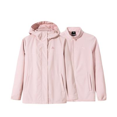 Куртка Outdoor Series, однотонная, с капюшоном и застежкой-молнией, удобная, дышащая, 3 в 1, водонепроницаемая, ветрозащитная, женская, нежно-розовая 162446616-2