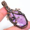 Purpurite Handmade Copper Wire Wrap Jewelry Pendant 2.60" p3K01