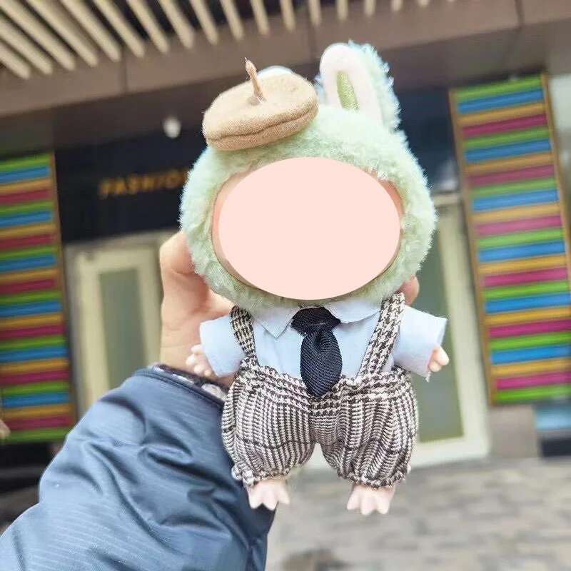 1517Cm Plush Doll Clothes For Labubu Doll'S Clothes Dinosaur Animal Suit Black Suit Rose Crown Outfit Accessories Doll Clothing