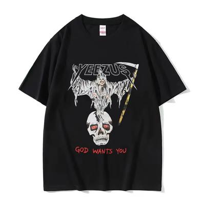 Kanye West Yeezus God Wants You Футболка оверсайз Комфортный топ 100% хлопок Женская летняя футболка Модная трендовая футболка 61734