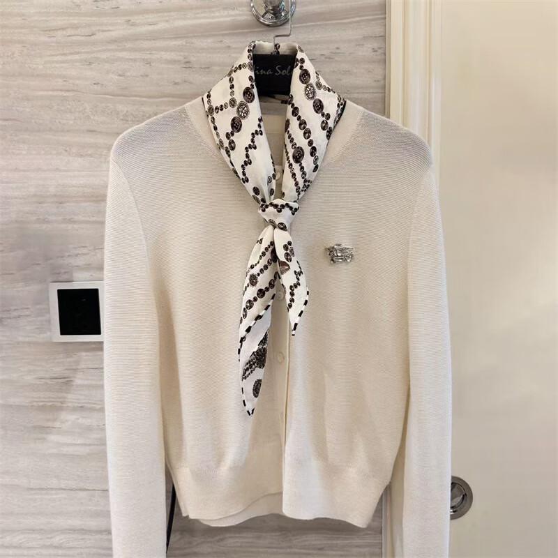 NINA SOLOR Quad-Patch Art Jacquard Mulberry Silk Scarf