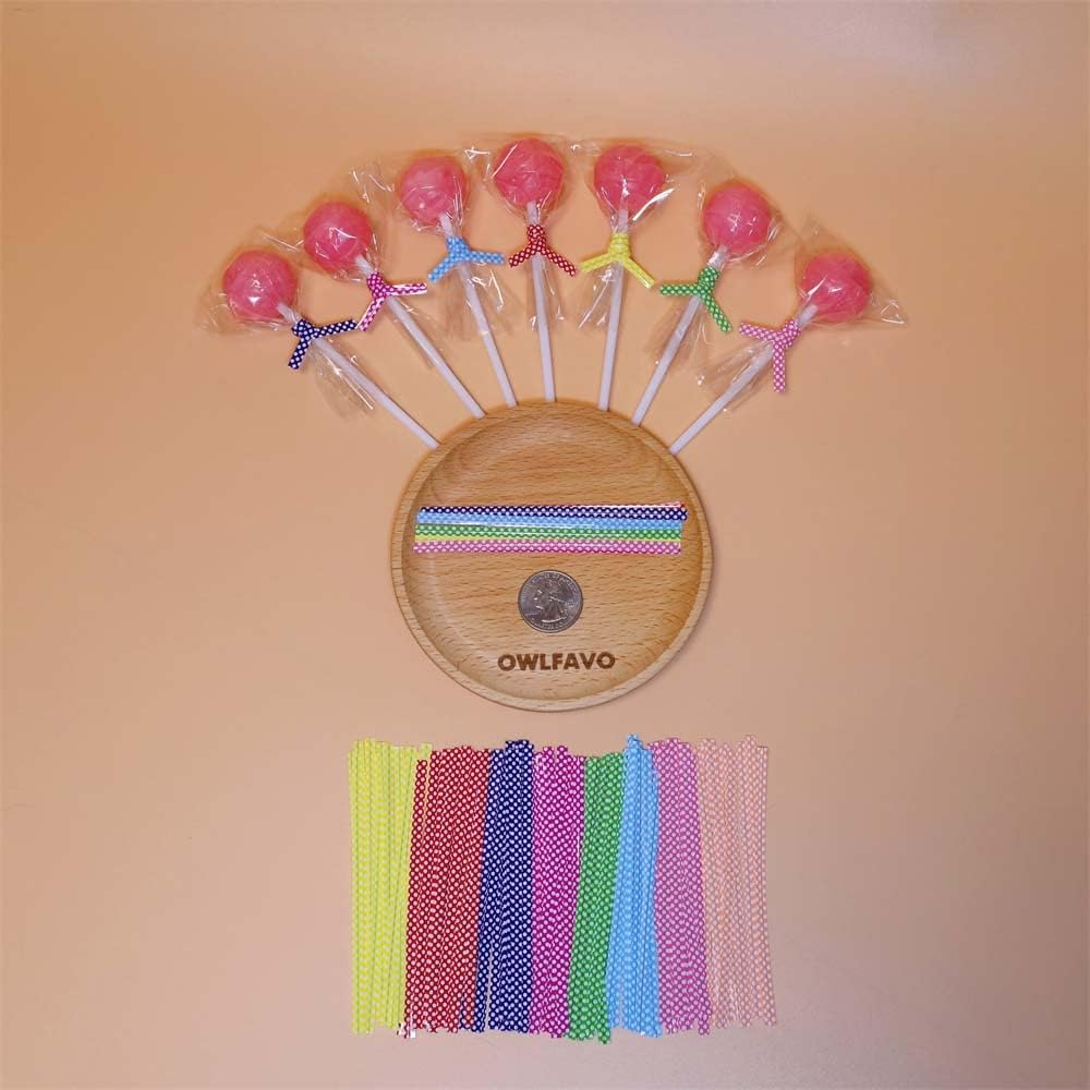 OWLFAVO 1200pcs Polka-Dotted Colourful Plastic Twist Ties with 1 Storage Box, 4 Inch Long 8 Mixed Colors, Bread Bags Ties for Candy Cookies Gift Bags