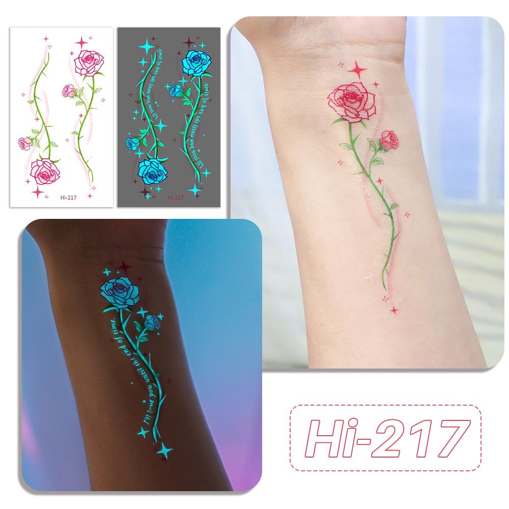 Rikaron Waterproof Luminous Butterfly Tattoo Stickers - Long-lasting, Realistic, Simple Japanese Washable Design for Dopamine Aesthetic.