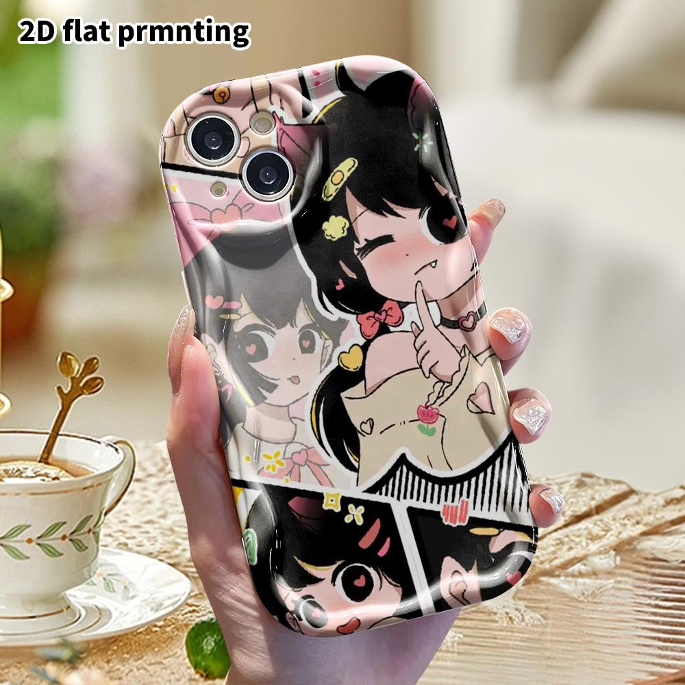 Phone case: 2D flat, suitable for iPhone 18 17 16 15 14 13 12 Pro, cat ear girl, perfect holiday gift for Christmas and Halloween