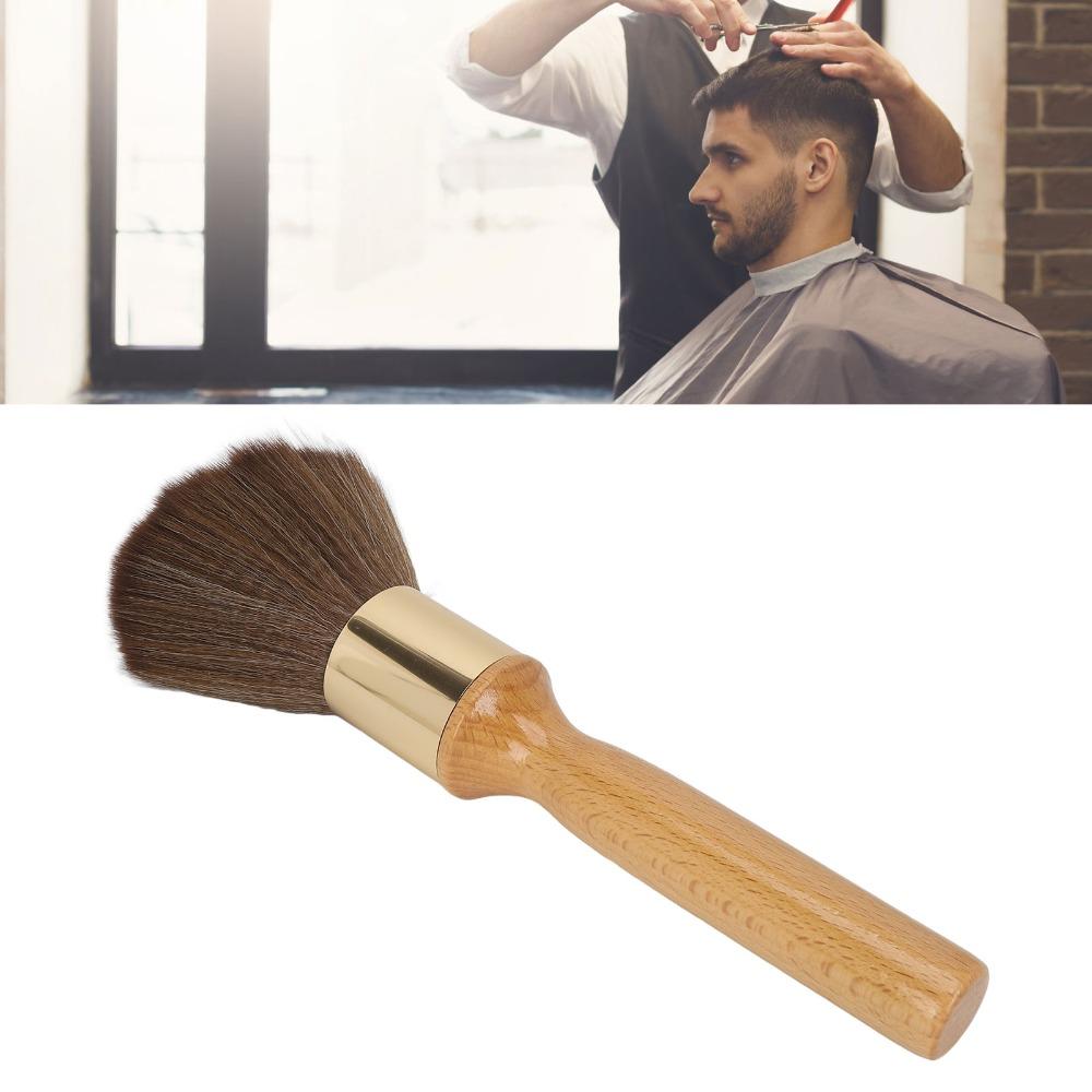 Ergonomic Handle Broken Hair Brush Beech Wood Barber Neck Duster Wooden Neck Duster Barber Use