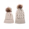 Children's Parent-child Suit Autumn Winter Ball Fried Dough Twists Wool Hat Knitted Hat Fashionable Warm Wool Hat