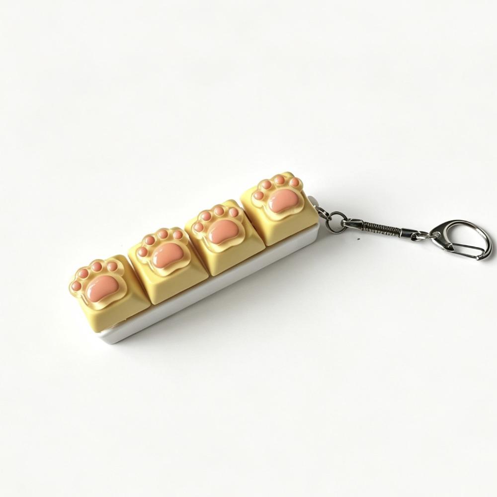 Colorful Design Cat Claws Keychain Silicone Soft Keycap Keychain Squishy Cat Paw Keychain Keyring