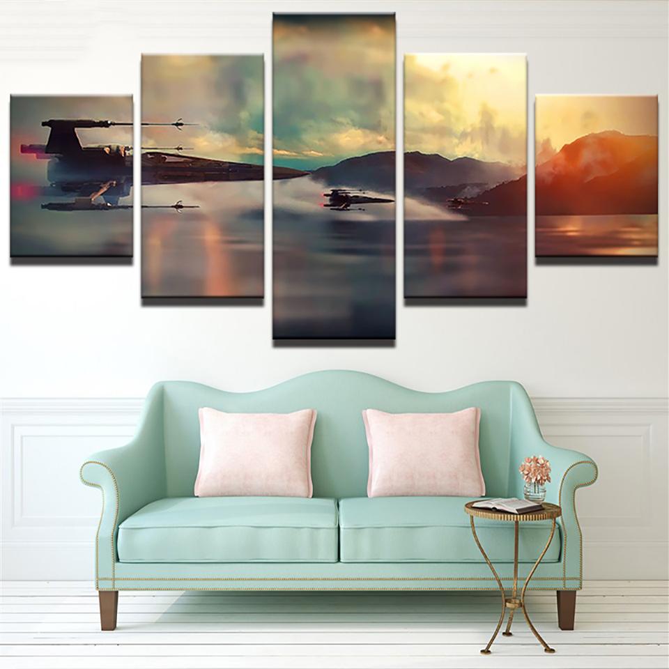 Home Decoration Wall Art Canvas Painting Print HD Poster 5 Panel Modern Living Room Bedroom Modular Pictures Frame Decor Painted No Frame No Frame