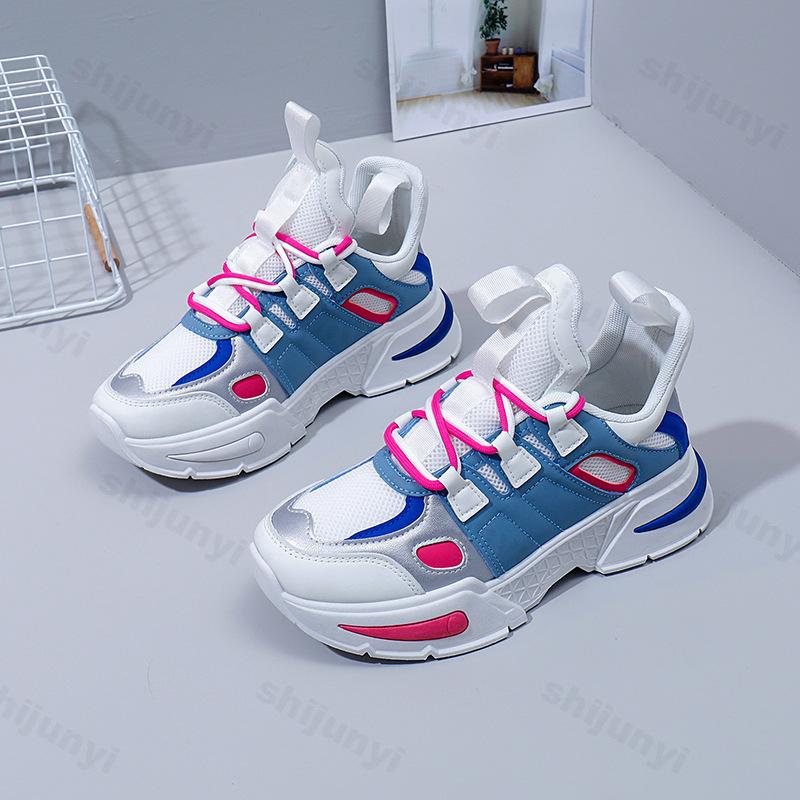 Модная женская вулканизированная обувь Осень Новые уличные нескользящие кроссовки на платформе Модные кроссовки на шнуровке для увеличения роста Удобная обувь для бега