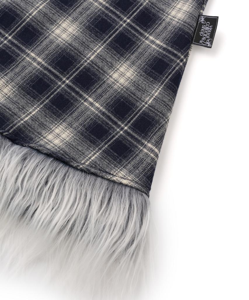Visual Collector Fur Check Long Skirt [Vintage Blue]