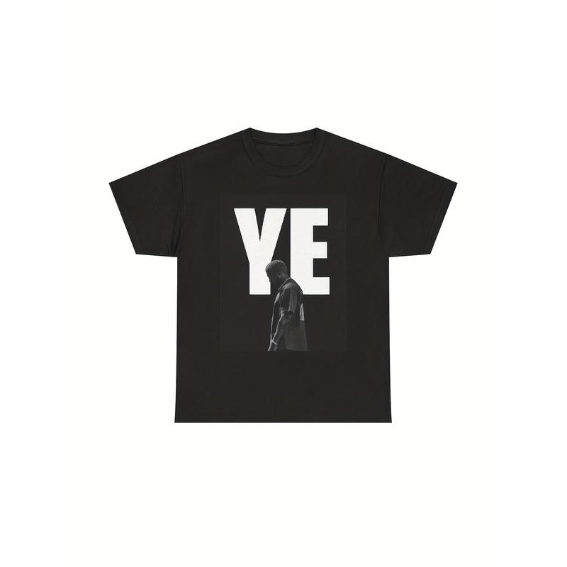 Casual Men'S Women'S Crew Neck T-Shirt Kanye YE Graphic T Shirt 100% Black Short Sleeve Relaxed Fit Everyday Casual Tee Sizes S-XXXL T Shirts for Men
