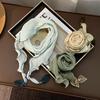 Triangle Scarf Scarf Female Personality Design Small Leaf Pendant Scarf Curved Edge Headscarf Headband Hair Tie Silk Scarf Waist