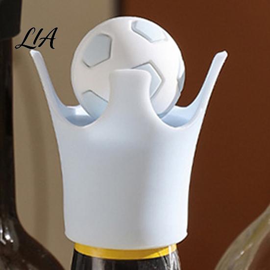 Sparkling Water Bottle Plugs Football-shaped Wine Stoppers, Silicone Champagne Savers, Leak-proof Sealer Stoppers for Beer Soda, Reusable