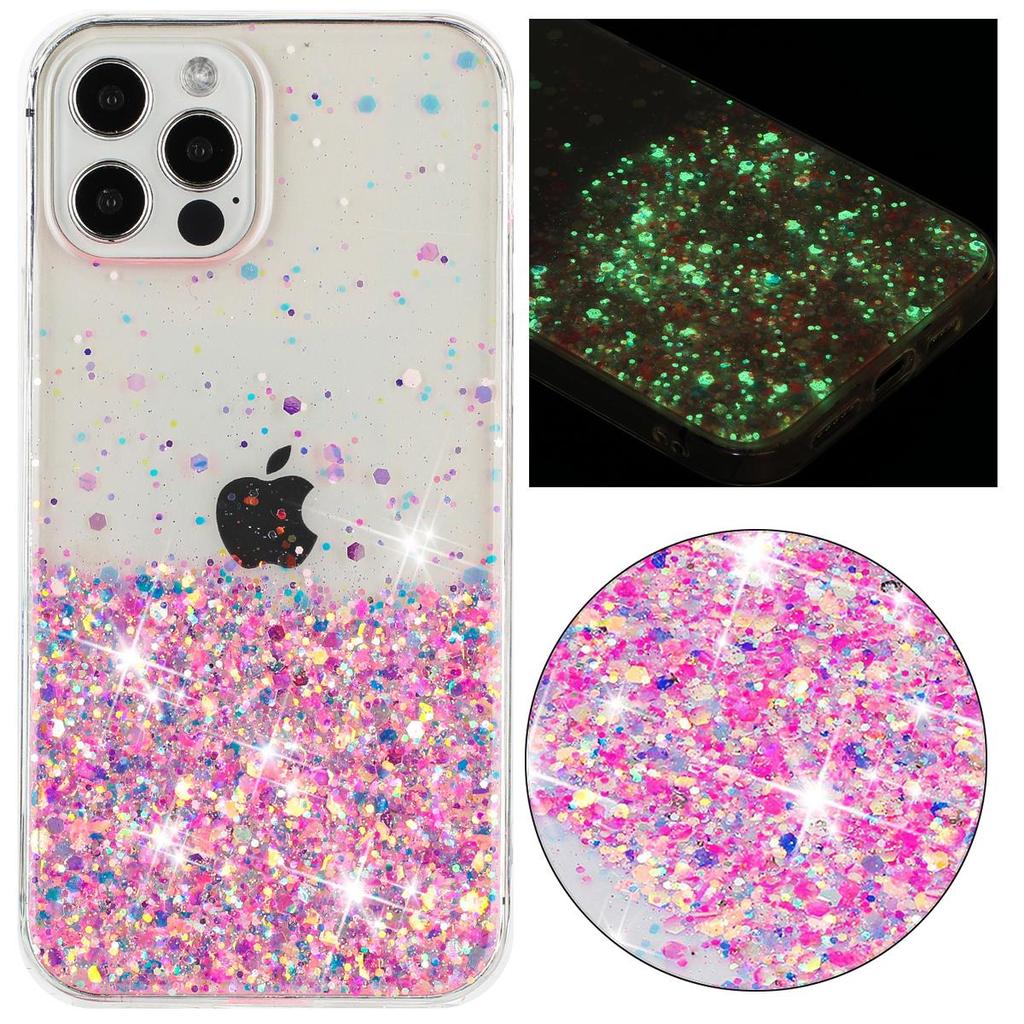 Ночной Свет Светящийся Цвет Звезды Блестки Сияющий Блеск Прозрачный Бампер Чехол Для Телефона Для iPhone 15 14 Pro Max Samsung Galaxy Силиконовый ТПУ Задняя Крышка