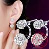 Women 'S Luxury Rhinestone Crystal Ball Stud Earrings Fashion 925 Silver Jewelry Temperament Princess Stud Earrings
