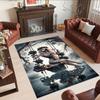 Gothic Illustrations Customized Name Floor Rug Office Rug Design for Game Room Playrooms Balcony Dormitory Anti-slip Rug Anime Office Decor