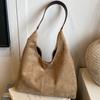 Large Capacity Retro Popular Big Bag Bag Women's 2025 New Fashion Commuter Shoulder Bag Vintage Suede Tote Bag