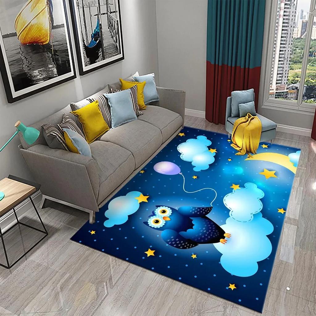 Прекрасный ковер с мультяшной совой для декора спальни, гостиной, коврик для пола, ковер для прихожей, милые коврики с животными, кухонный коврик, ванный коврик с противоскользящим покрытием