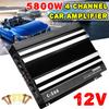 12V 5800 Watt 4 Channel Car Audio Power Amplifier Amp Aluminum Alloy Black 20Hz~20KHz