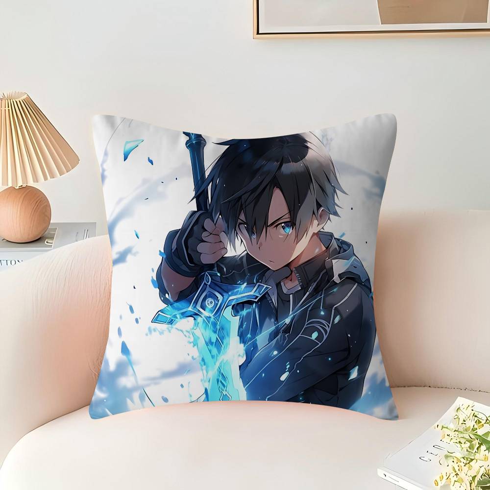 Аниме САО К-Киригая-Кадзуто Персонализированная Картинка Текст Домашние Декоративные Подушки Бытовые Подарки 45х45см